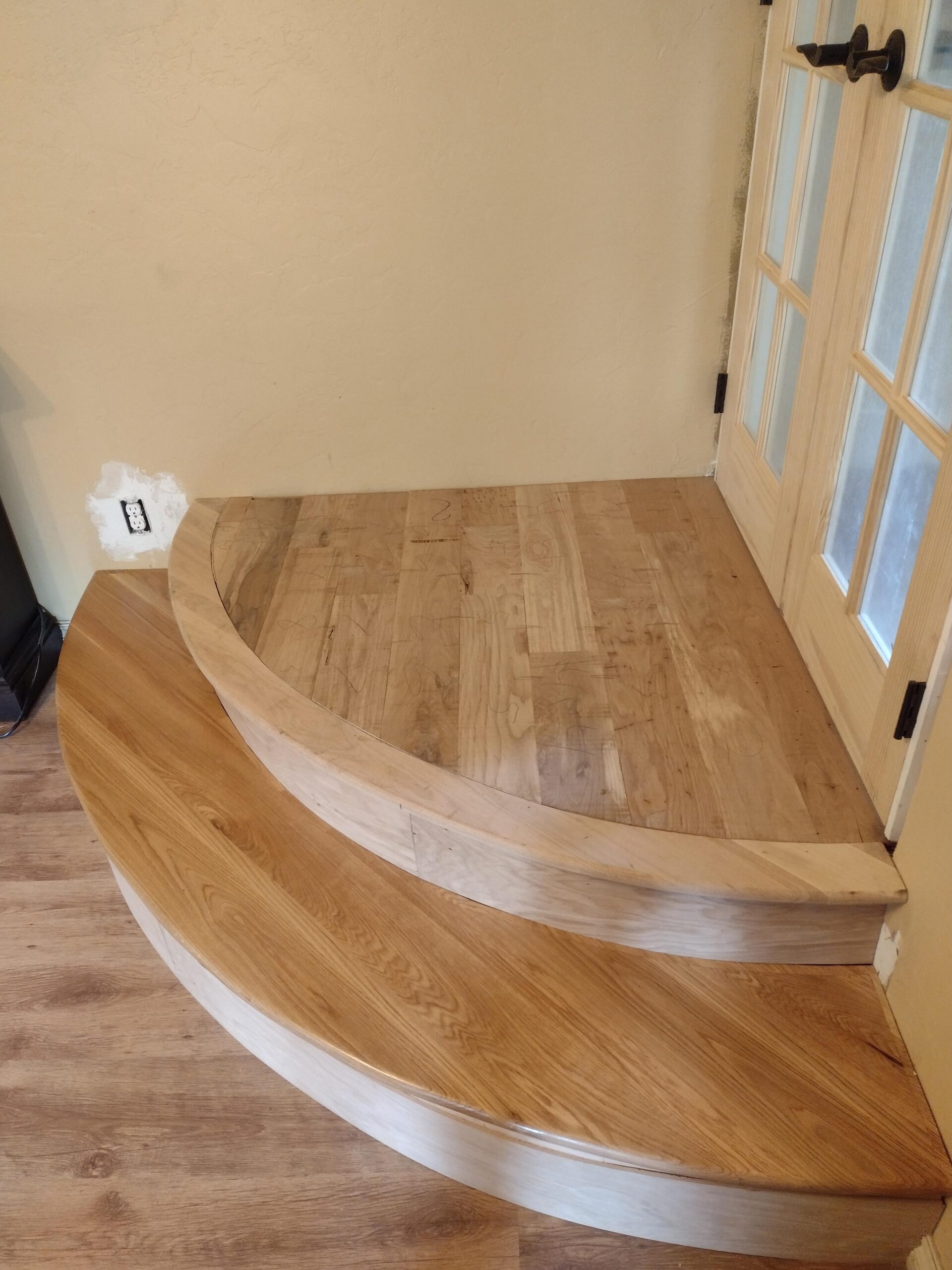 Completed curved stairs installation